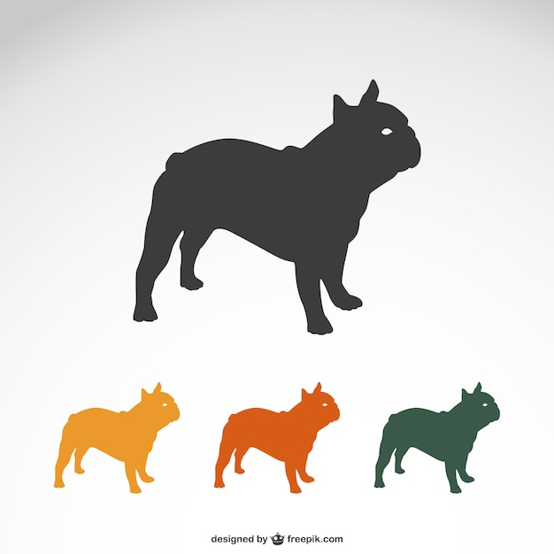Download Bulldog silhouettes | Free Vector