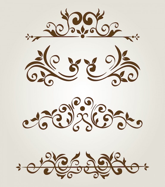 Download Bundle of elegant ornamental borders frames | Free Vector