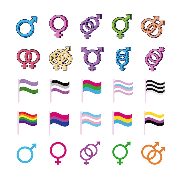 Premium Vector Bundle Of Genders Symbols Of Sexual Orientation And 