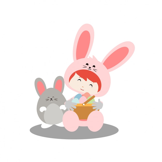 Download Bunny costume character | Premium Vector