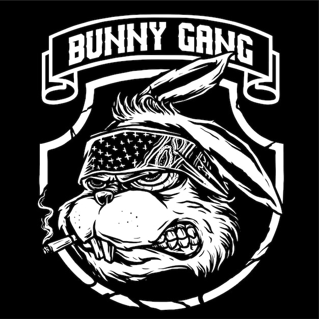 Bunny gangster vector Premium Vector