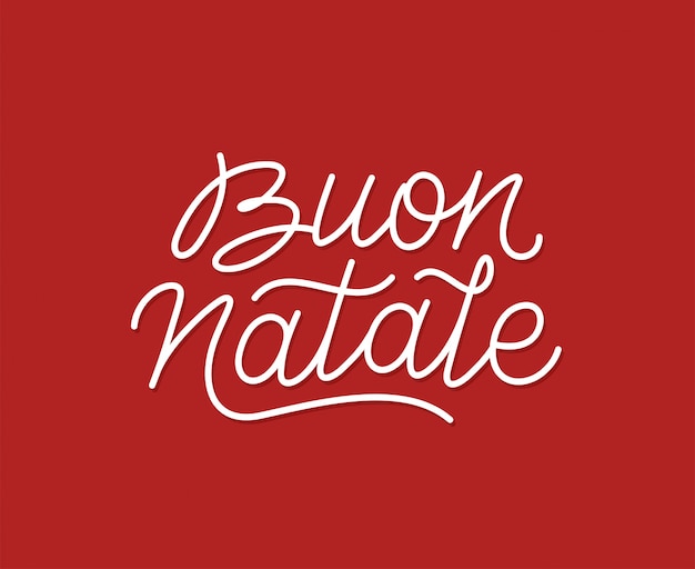 Buon Natale Vettoriale.Buon Natale Calligraphic Line Art Typography Premium Vector
