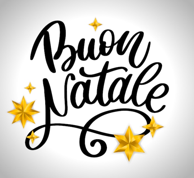 Font Buon Natale.Premium Vector Buon Natale Lettering Calligraphy Template