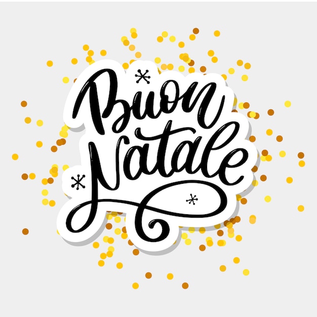 Buon Natale Cards.Premium Vector Buon Natale Lettering Greeting Card