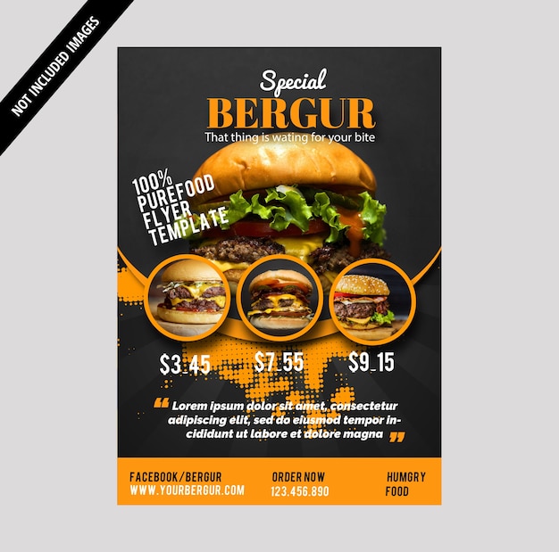 Burger brochure Premium Vector