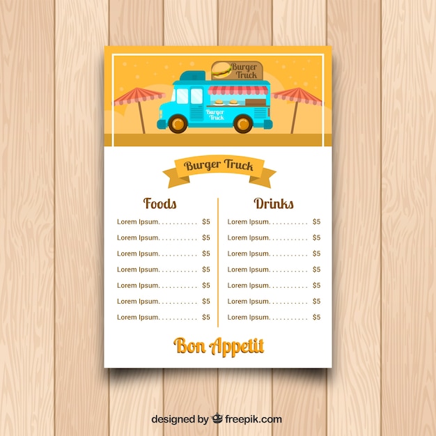 Burger Food Truck Menu With Umbrellas Stock Images Page