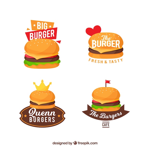 Burger logo collection | Free Vector