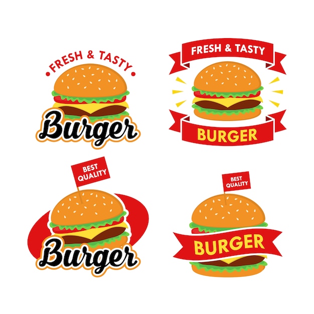 Premium Vector | Burger logo design vector set