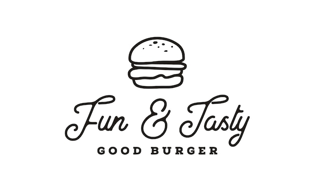 Download Free Burger Logo Design With Hipster Line Art Drawing Style Premium Use our free logo maker to create a logo and build your brand. Put your logo on business cards, promotional products, or your website for brand visibility.