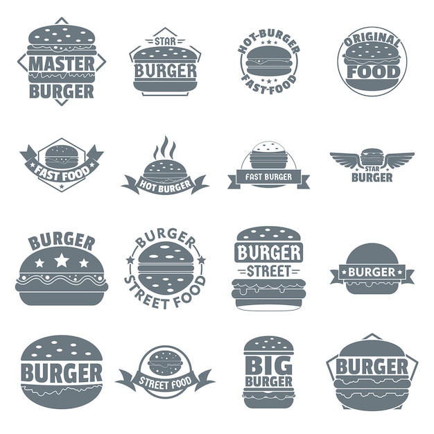 Download Free Burger Logo Icons Set Premium Vector Use our free logo maker to create a logo and build your brand. Put your logo on business cards, promotional products, or your website for brand visibility.