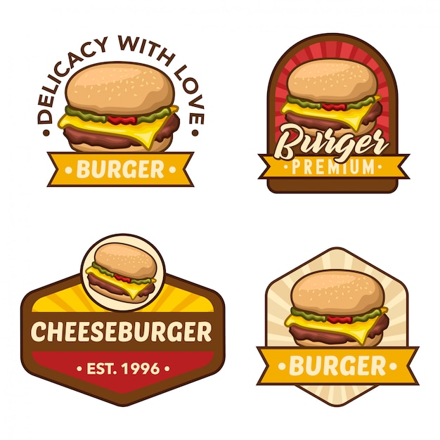 Download Free Burger Logo Stock Vector Set Premium Vector Use our free logo maker to create a logo and build your brand. Put your logo on business cards, promotional products, or your website for brand visibility.
