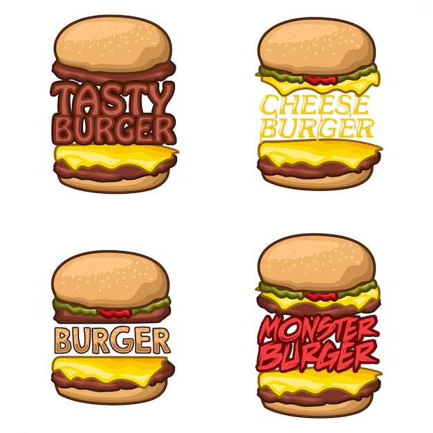 Download Free Burger Logo Stock Vector Set Premium Vector Use our free logo maker to create a logo and build your brand. Put your logo on business cards, promotional products, or your website for brand visibility.
