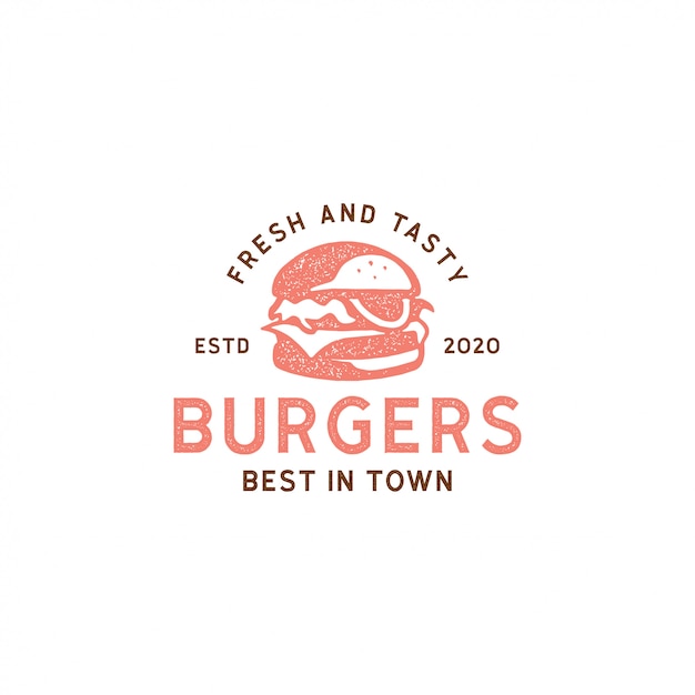 Download Free Burger Logo Vintage Retro Hipster Stamp Sticker Design Premium Use our free logo maker to create a logo and build your brand. Put your logo on business cards, promotional products, or your website for brand visibility.