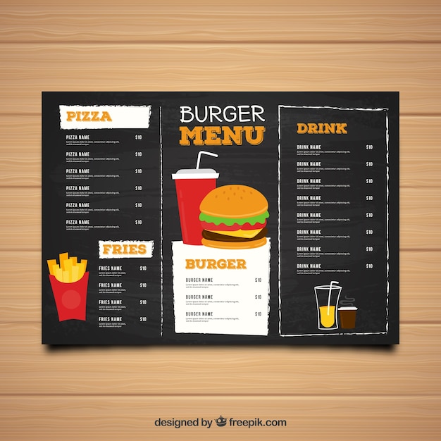 Free Vector | Burger menu template