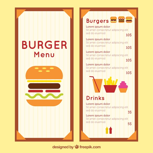 Download Download Vector Burger Menu With Yellow Background Vectorpicker PSD Mockup Templates