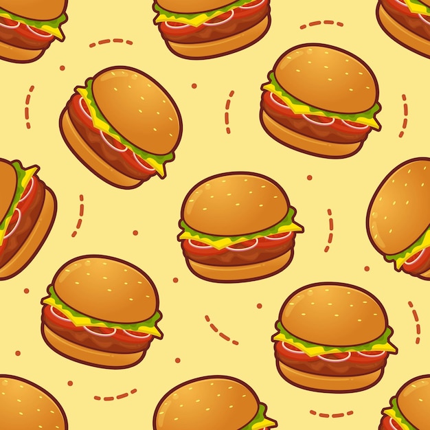 Premium Vector Burger Seamless Pattern