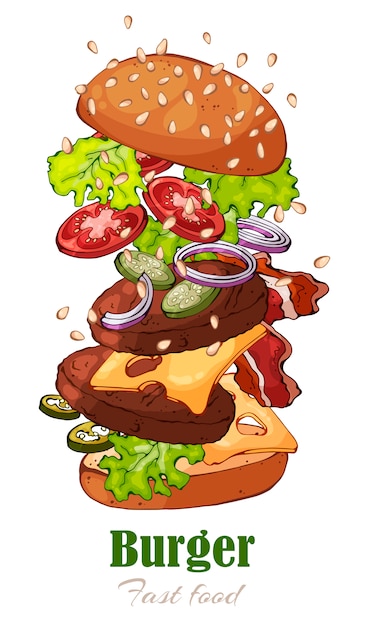 Premium Vector | Burger.