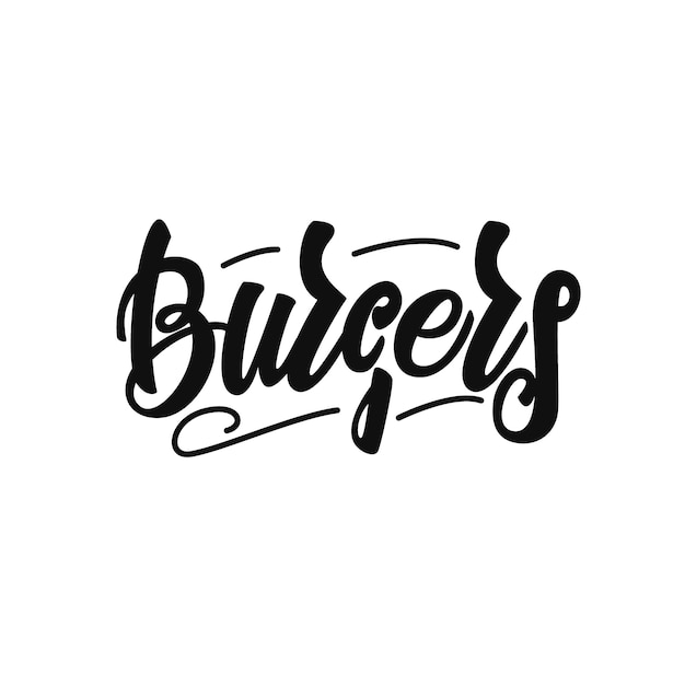 Download Free Burgers Lettering Premium Vector Use our free logo maker to create a logo and build your brand. Put your logo on business cards, promotional products, or your website for brand visibility.