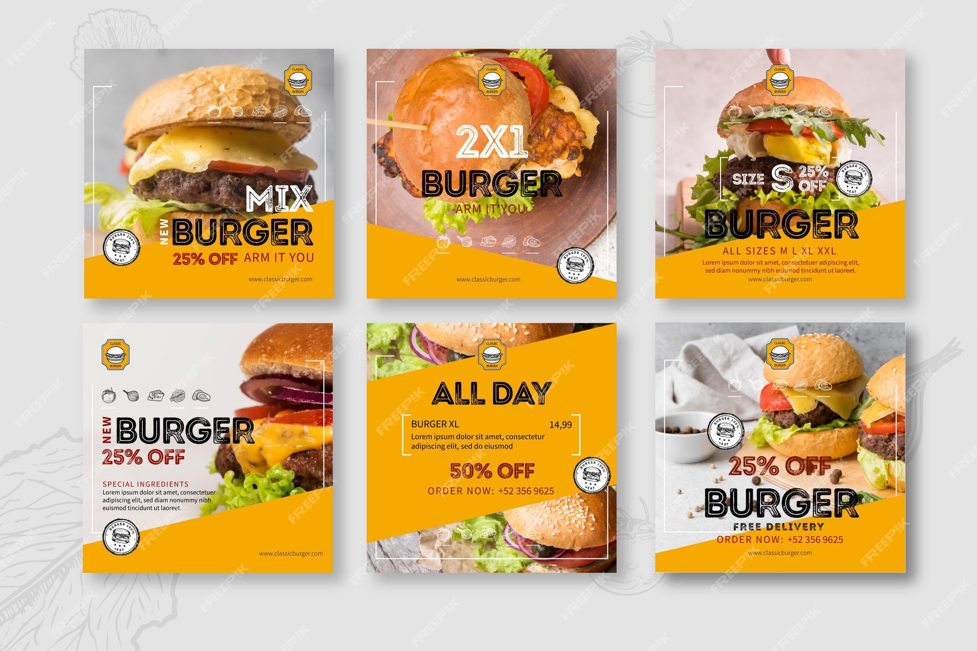 Premium Vector | Burgers restaurant instagram post