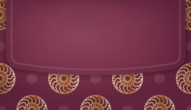 Premium Vector | Burgundy banner template with luxury gold pattern for ...