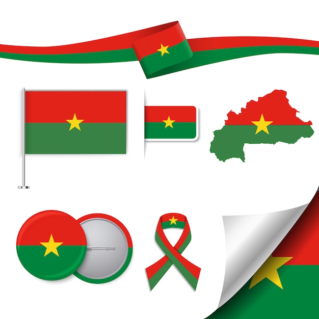 Burkina faso representative elements collection Vector  Free Download