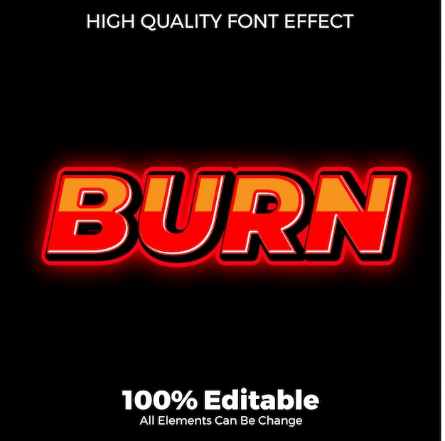 Download Burn glossy red text style editable font effect | Premium Vector