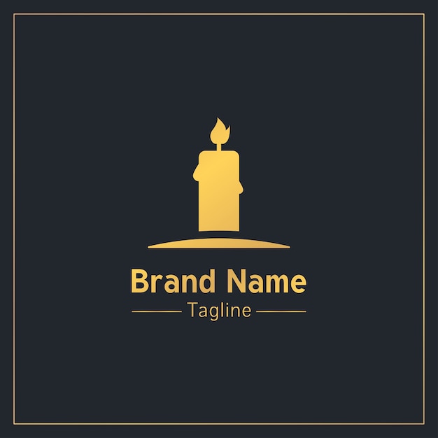 Premium Vector Burning Candle Golden Serious Logo Template