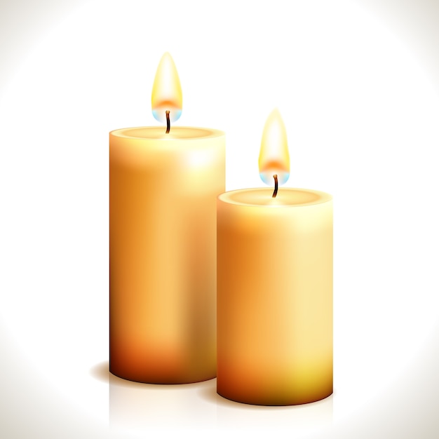 Candele Accese Isolate Vettore Gratis