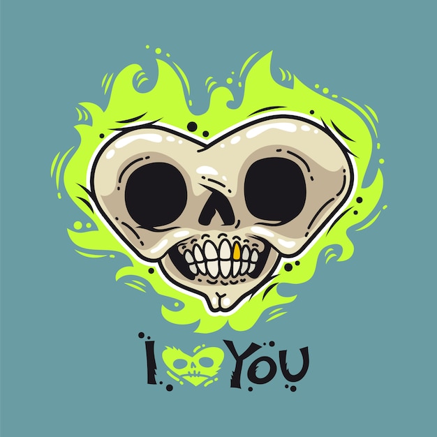 Premium Vector | Burning dead heart loves you