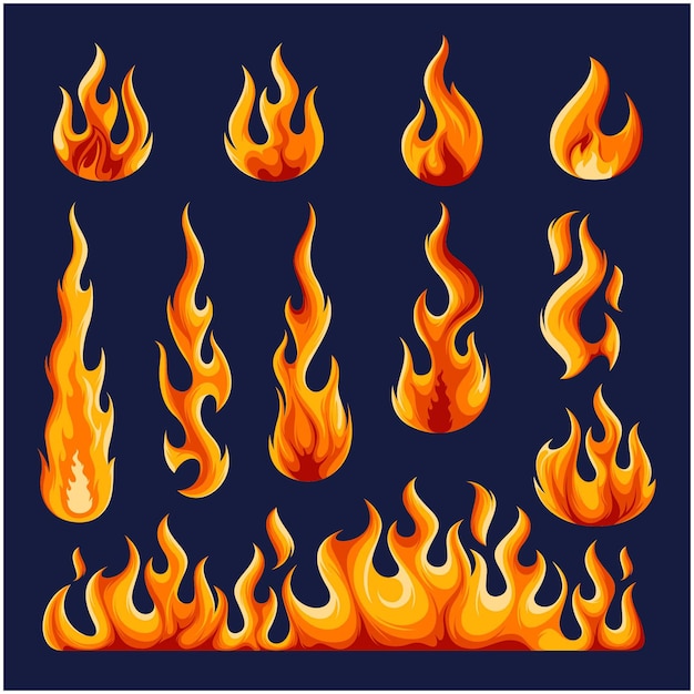 premium-vector-burning-fire-template-vector-collection