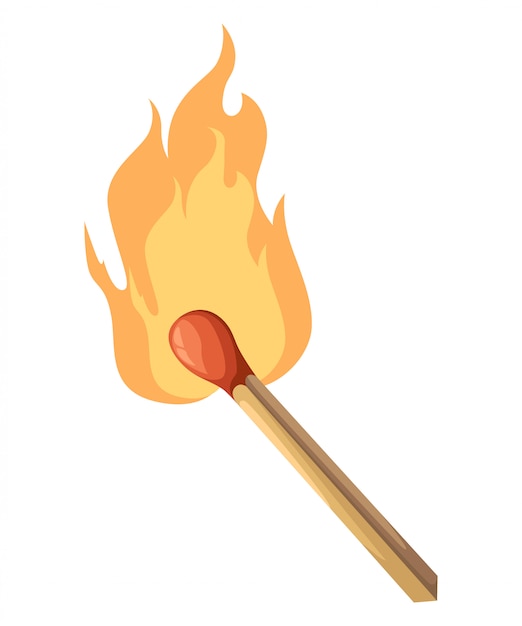 Premium Vector Burning Match Stick Illustration Match With Fire