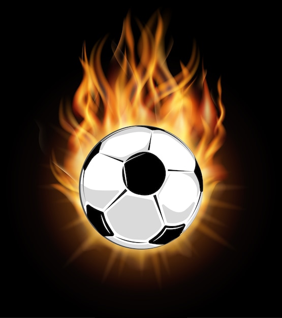 Premium Vector | Burning soccer ball isolated over black background