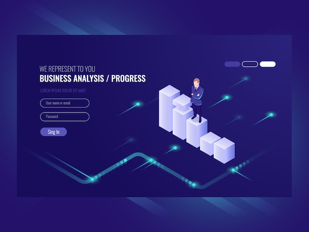 Business analysis and progress concpet,
businessman, schedule of data