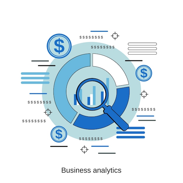 Premium Vector Business Analytics Flat Design Style Vector Concept