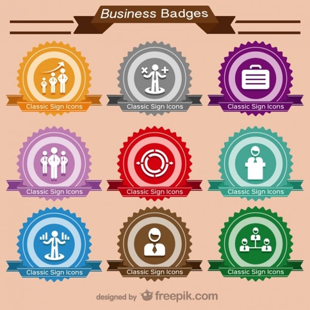 Download Business badges classic design Vector | Free Download