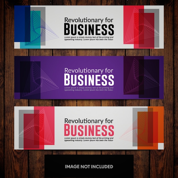 Free Vector Business Banner Design Templates With Multicolored Backgrounds And Rectangles
