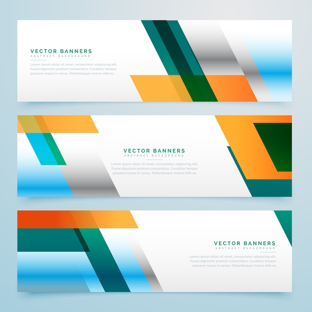 Free Vector | Business banners set abstract background