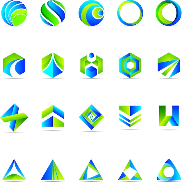 Premium Vector | Business blue and green logo
