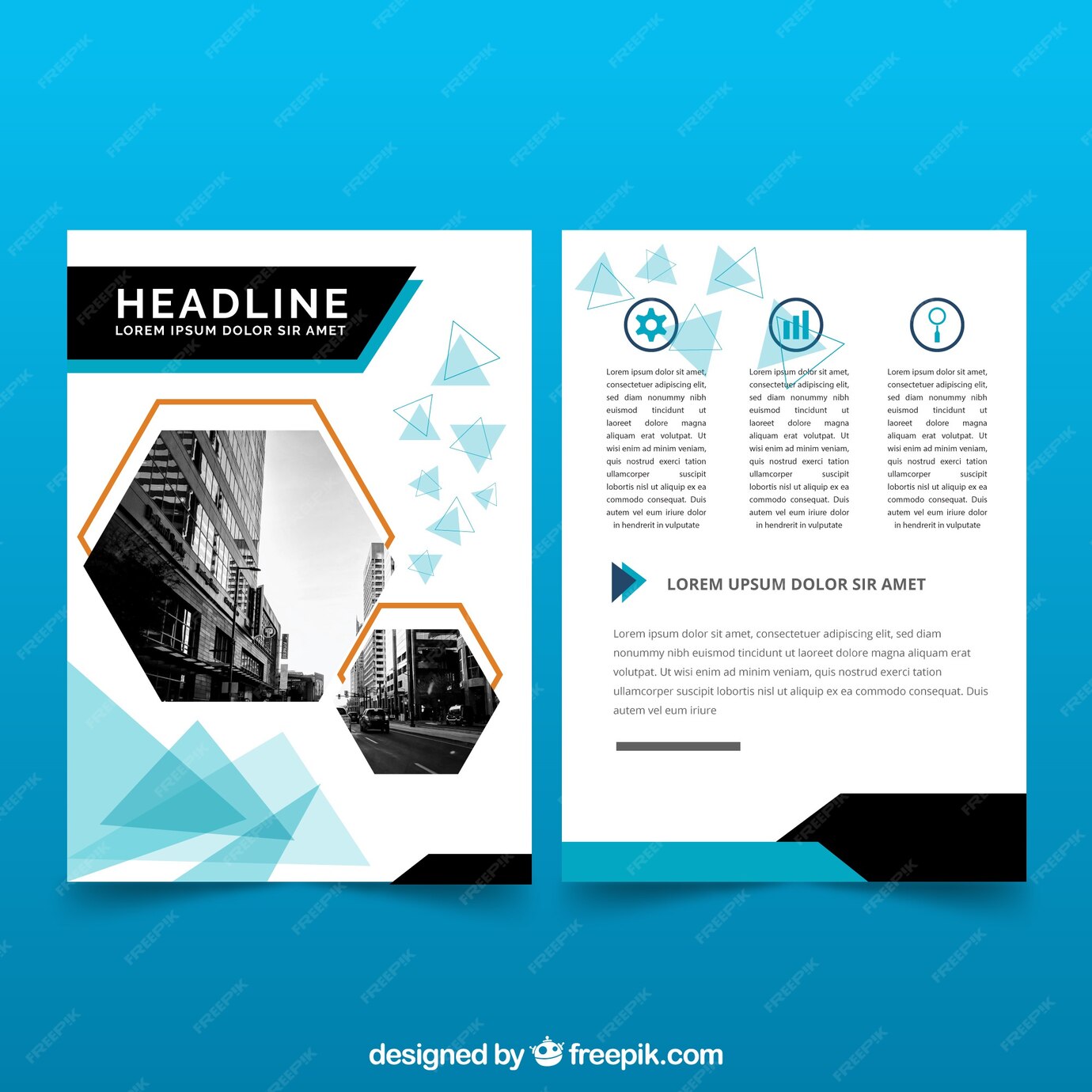 Free Vector | Business brochure in a5 size with flat style