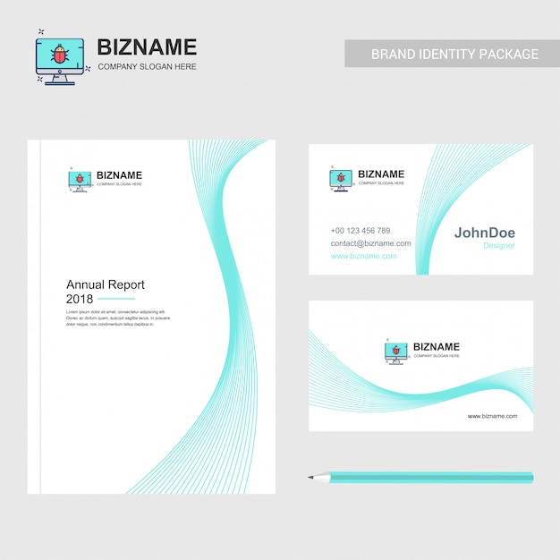Business brochure and card Free Vector