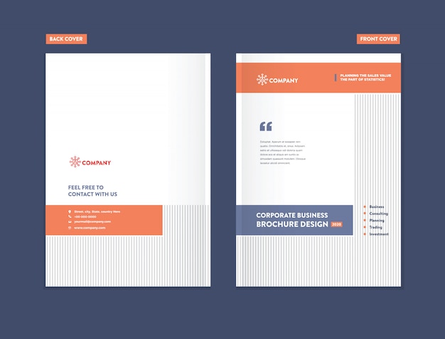 ビジネスパンフレット表紙デザインテンプレート プレミアムベクター
