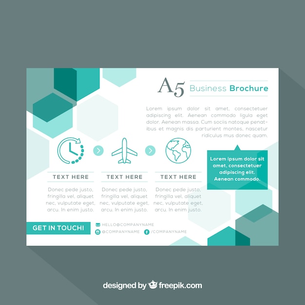 Business brochure in a5 size with flat\
style