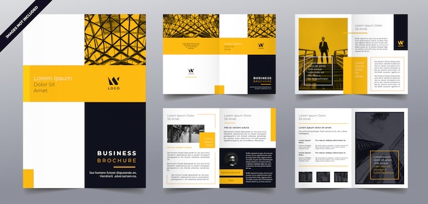 Business brochure pages template Premium Vector