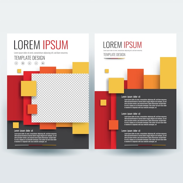 business brochure template flyers design template company profile magazine poster annual report book booklet cover with colorful geometric in size a4_1407 373