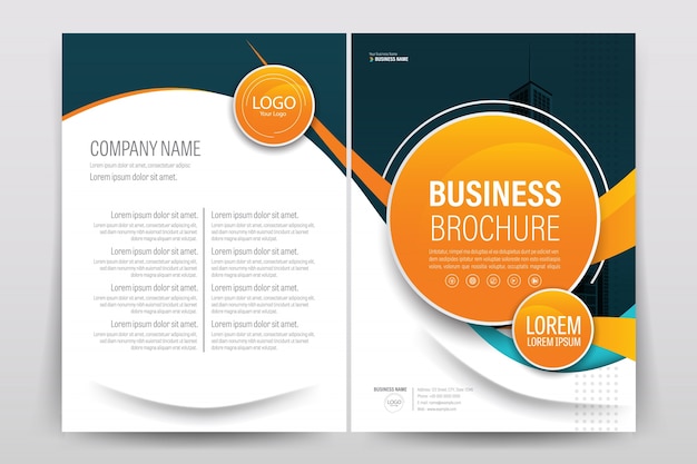 Download Free Business Brochure Template With Orange Circle Shapes Premium Vector Use our free logo maker to create a logo and build your brand. Put your logo on business cards, promotional products, or your website for brand visibility.