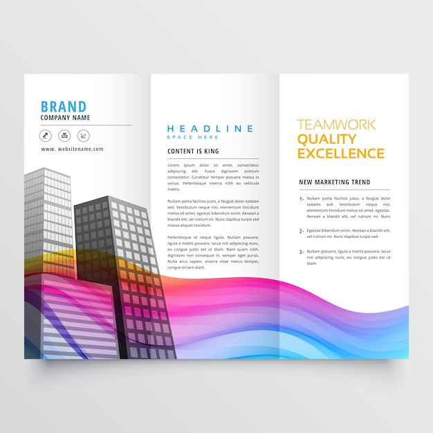 Download Free Business Brochure With Wavy Shapes In Rainbow Color Free Vector Use our free logo maker to create a logo and build your brand. Put your logo on business cards, promotional products, or your website for brand visibility.