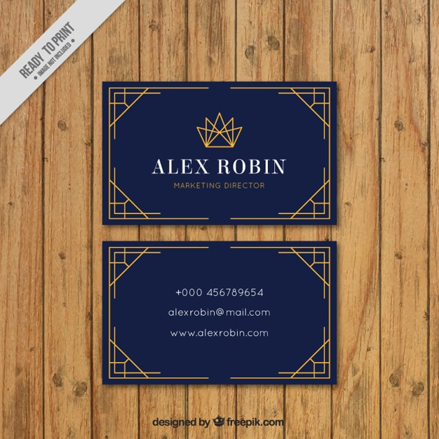 Free Vector Business card in art deco style