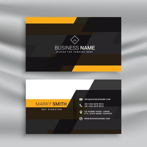 Download Download Vector Yellow Business Card With Circles Vectorpicker PSD Mockup Templates