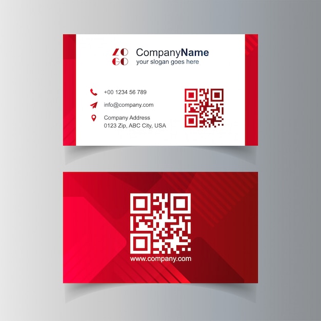 Download Free Business Card Design With Company Logo And Red Theme Vector Use our free logo maker to create a logo and build your brand. Put your logo on business cards, promotional products, or your website for brand visibility.