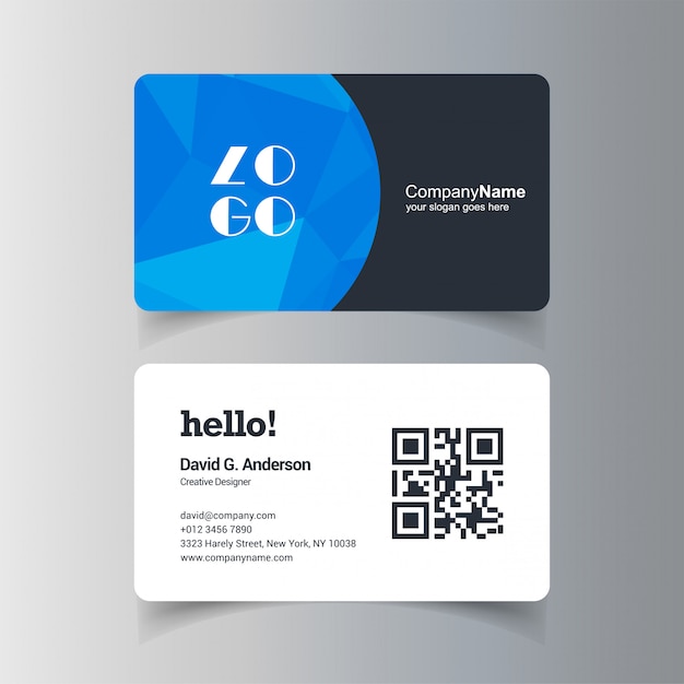 Download Free Business Card Design With Company Logo With Creative Design Premium Vector Use our free logo maker to create a logo and build your brand. Put your logo on business cards, promotional products, or your website for brand visibility.